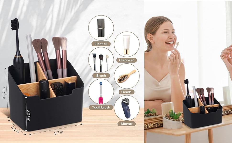 black vanity countertop organizer