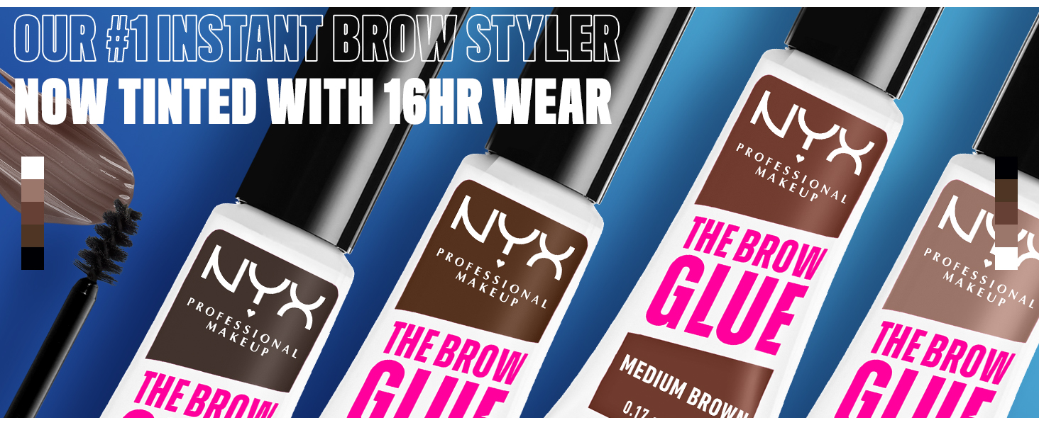 NYX PROFESSIONAL MAKEUP The Brow Glue, Extreme Hold Tinted