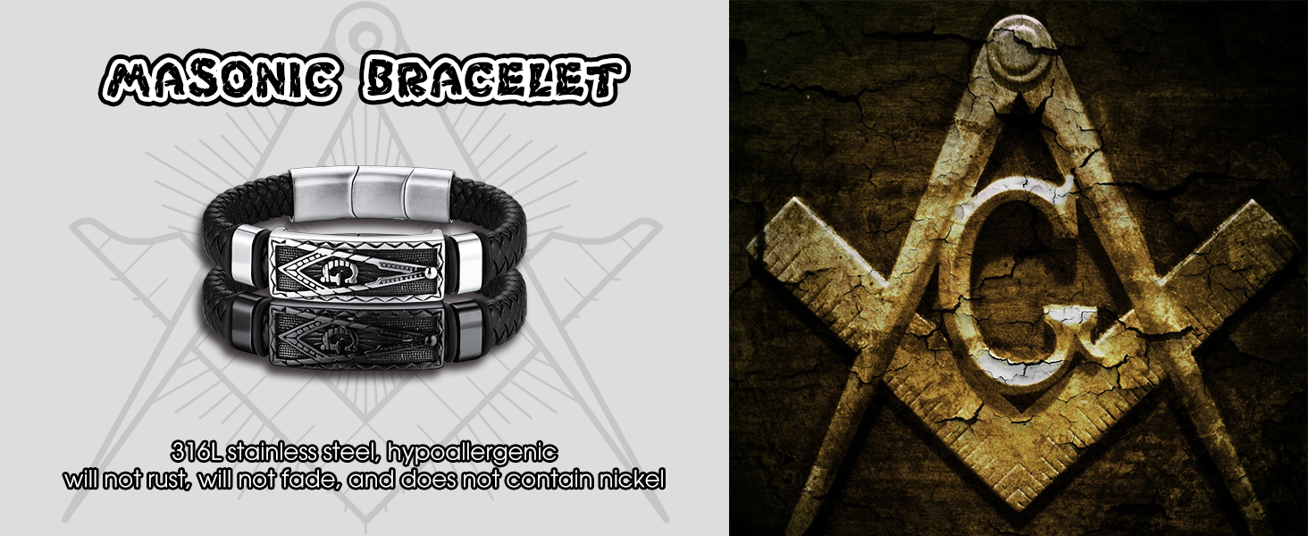 Black Braided Leather Wristband Stainless Steel Beaded