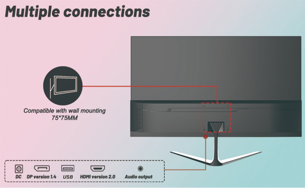 40e889e7-131e-4ef1-971b-6c930060a9dd.__CR0,0,970,600_PT0_SX970_V1___ LXZ Gaming Monitor 24.5 inch, 200hz Monitor FHD 1080P Frameless IPS Display with Eye Care, DP/HDMI, Wall Mount Compatible - Black