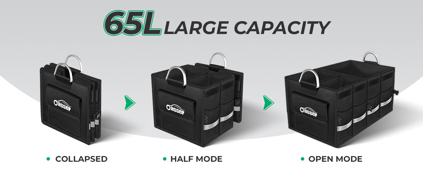 Oasser Trunk Organizer for SUV, Car Trunk Storage Organizer Collapsible
