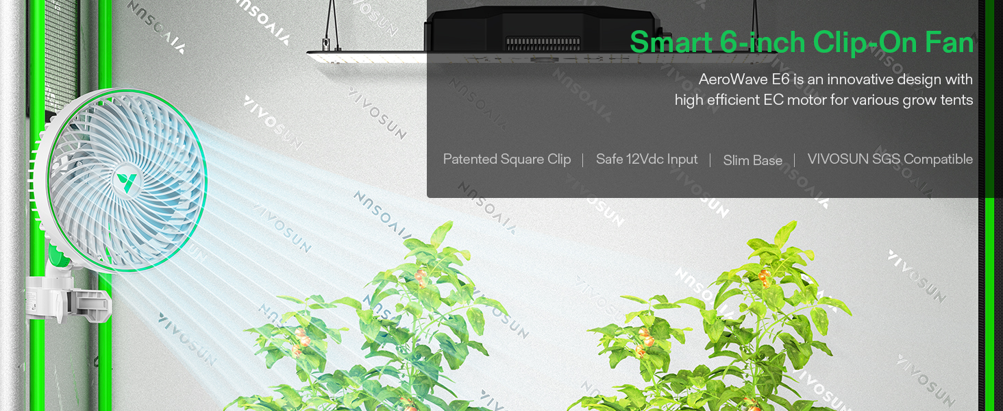 VIVOSUN AeroWave E6 Grow Tent Fan 6”, Smart Wifi Control