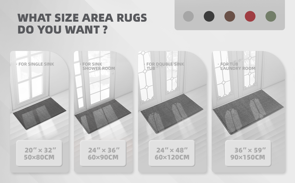 Color G Small Indoor Door Mat, NonSlip, Dirt Trapper