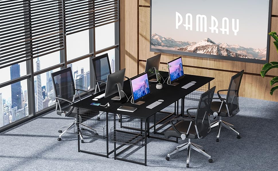 PAMRAY 47 inch Computer Desk with Builtin Outlet & USB