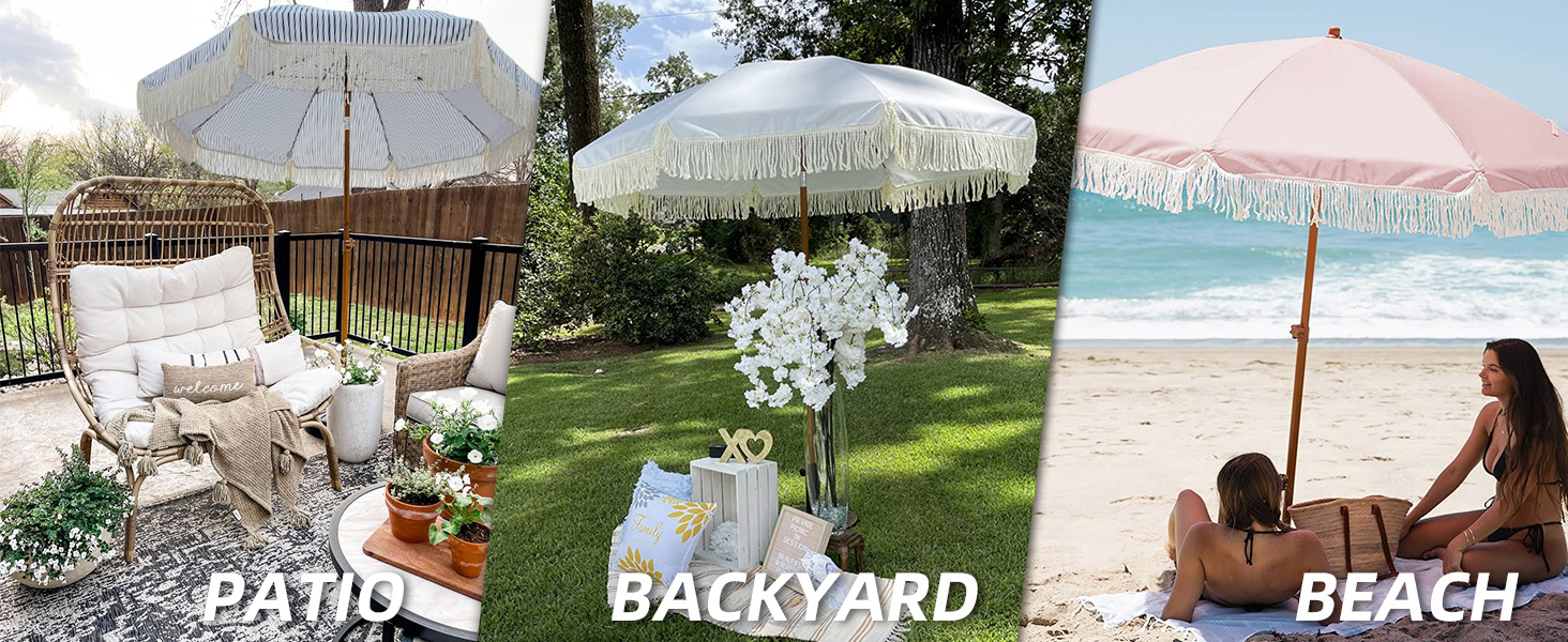 boho umbrella outdoor patio