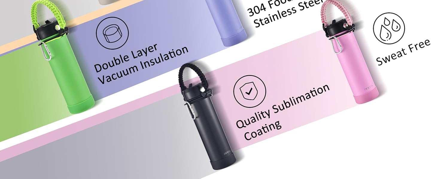 24oz water bottle with paracord handle