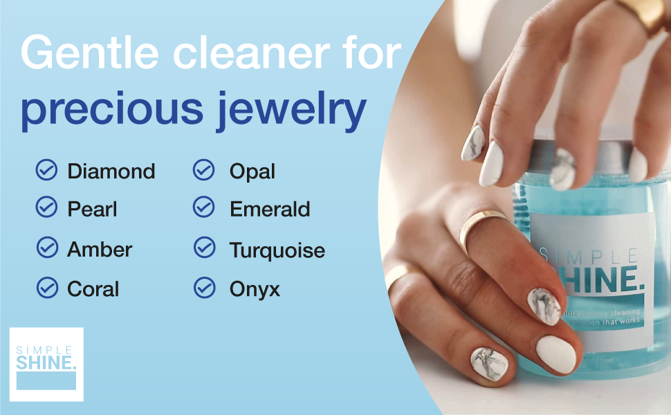 Gentle Jewelry Cleaner Solution Gold, Silver, Earring, Diamond Ring Cleaner Fine