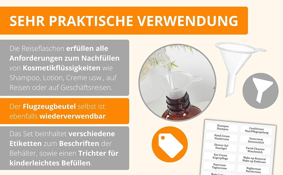 Flugzeugbeutel mit Set und Tiegel