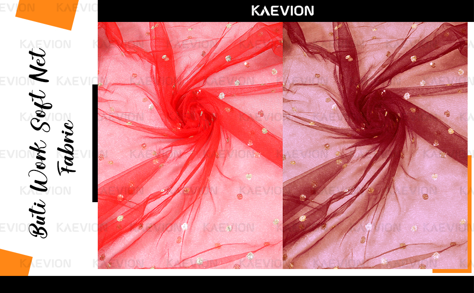 KAEVION 2.5M Red Net Sada Saubhagyavati Bhava Bridal Wedding Dupatta kira lace Dulhan Chunni