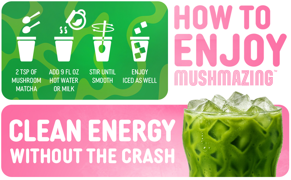 Mushmazing Mushroom Matcha Powder Ceremonial Grade, Japanese Green Tea, Lions Mane and Ashwagandha