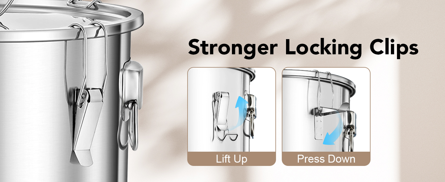 Rustproof Dog Food Storage for Coastal Living, Stainless Steel Containers with Labels