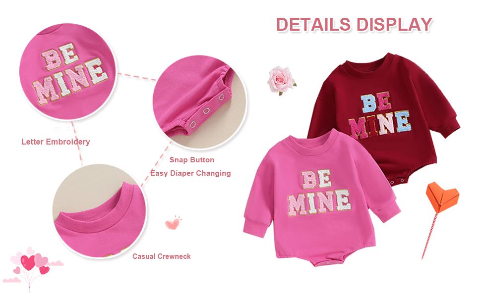 baby girl spring fall clothes letter long sleeve romper my first valentine's day outfits