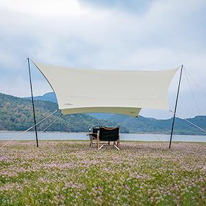 Amazon | Soomloom タープ 蝶形 ヘキサタープ 420X410CM 防水 UV