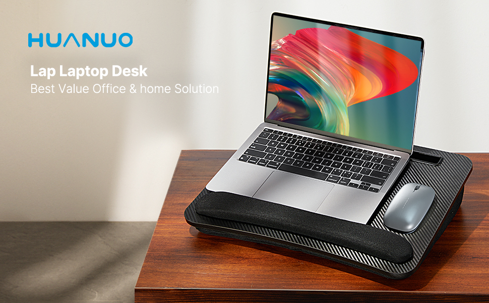 HUANUO Lap Desk Portable Laptop Tray with Pillow Cushion, Fits up to