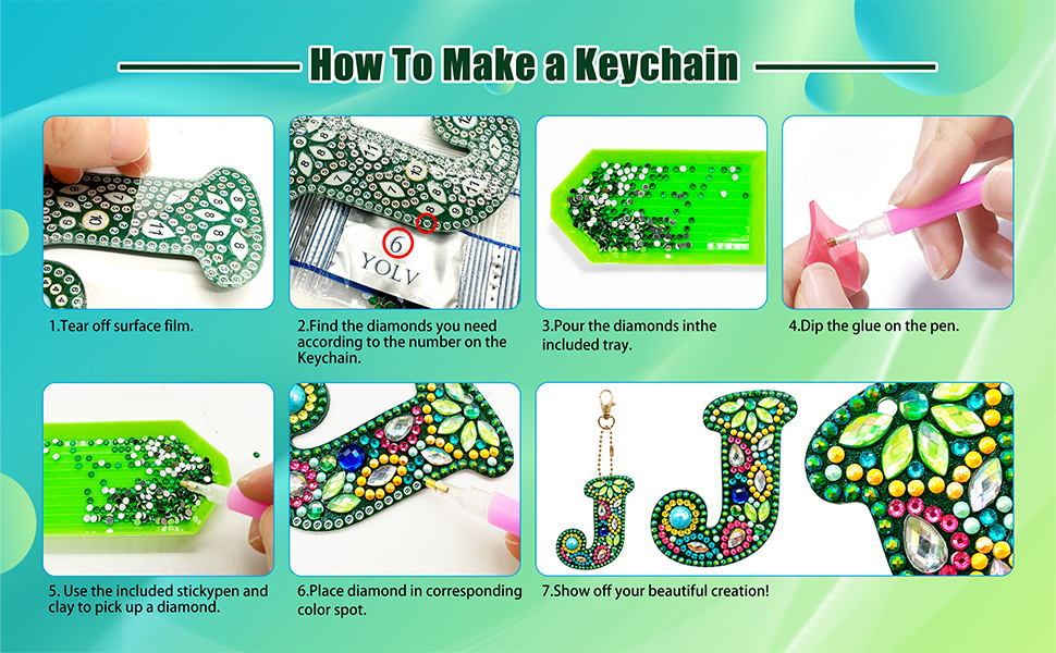 YOYA Diamond Painting Keychains Double Sided 5D AZ 26