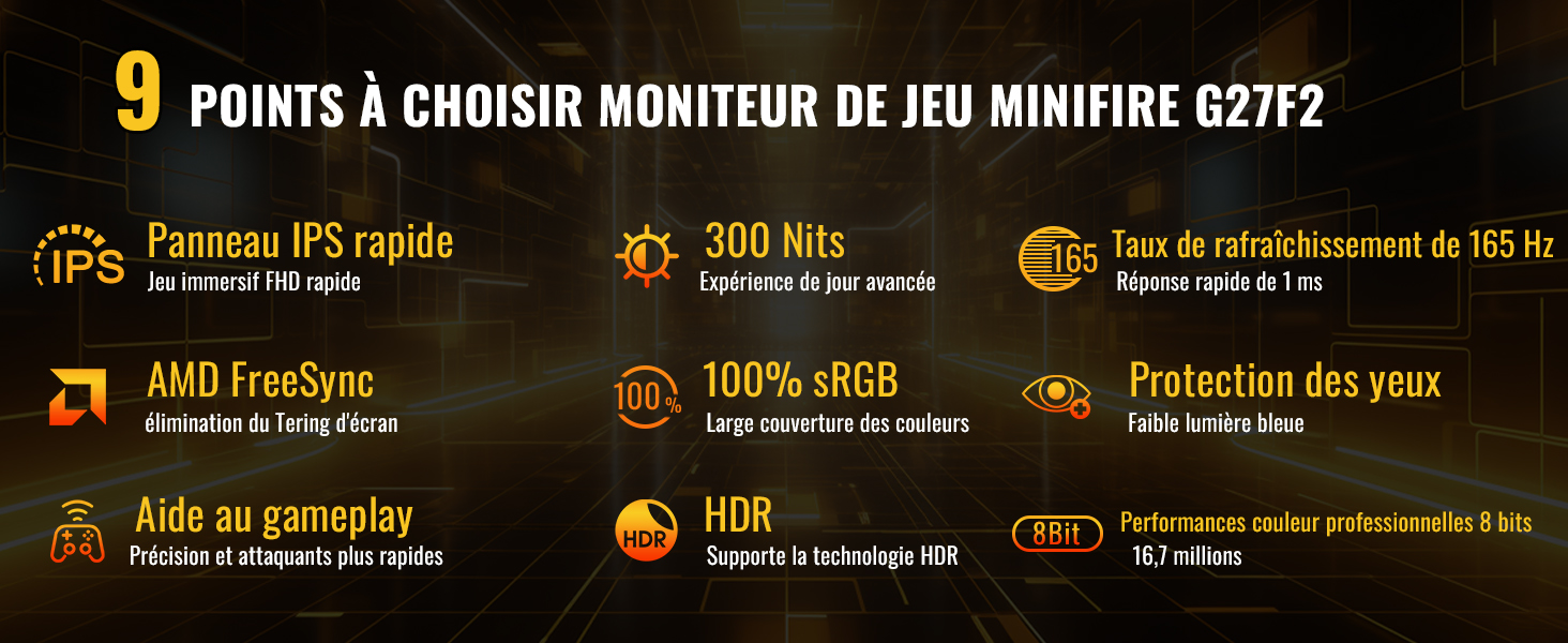 moniteur de jeu 27 pouces 165 Hz