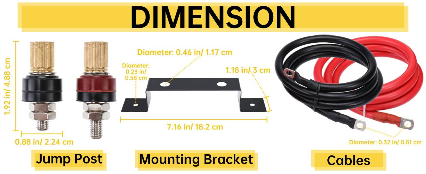 Geeyae Battery Jump Post, Battery Charger Post, Battery Remote Charging