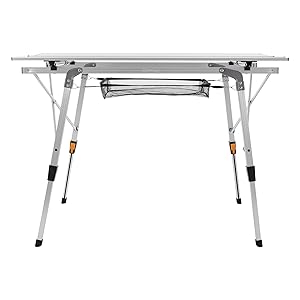 ML-Design Campingtafel, opvouwbaar, zilver, 90 x 51,5 cm, aluminium klaptafel, in hoogte verstelbaar, vouwtafel