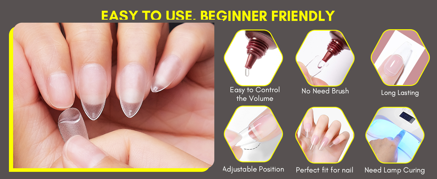 nail tips and glue gel 