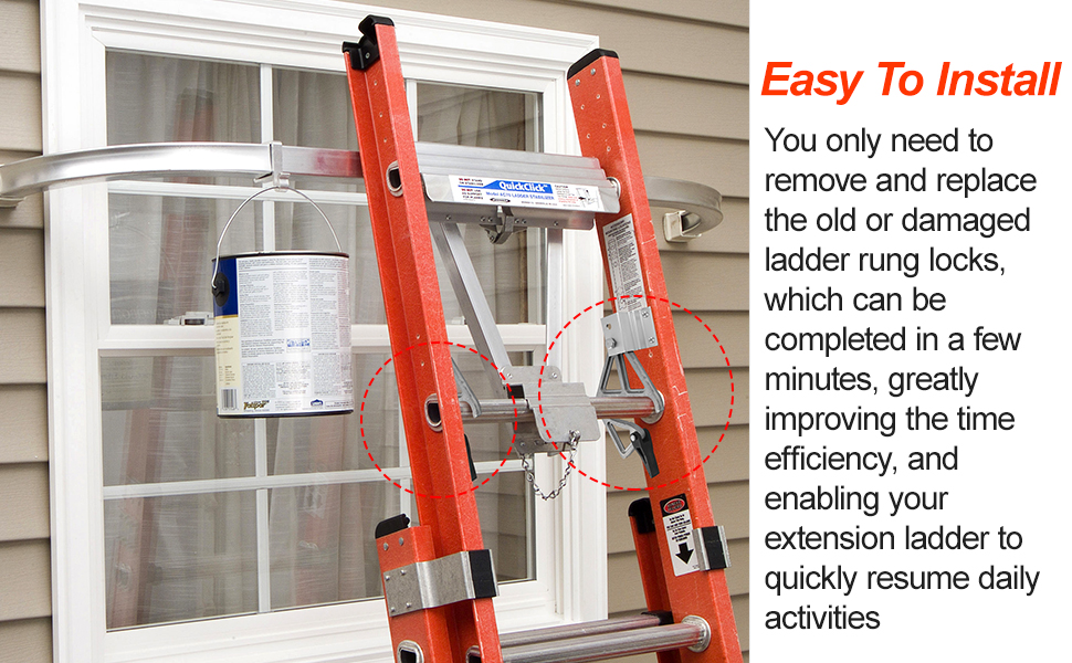 2PCS Extension Ladder Locks for Werner 2811, Aluminum Rung Ladder Lock Kit, Extension Ladder