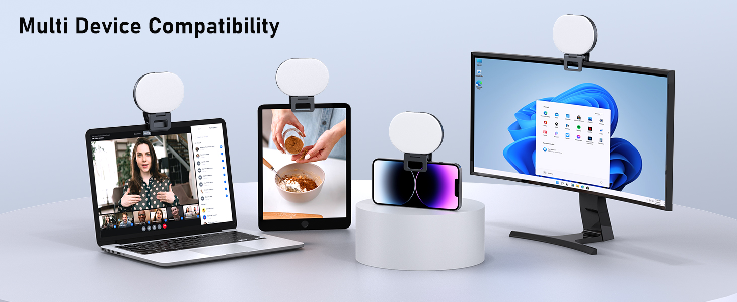 LED Selfie Light Phone light Video Light Portable Clip on Ring Light for iPhone/Laptop/Tablet