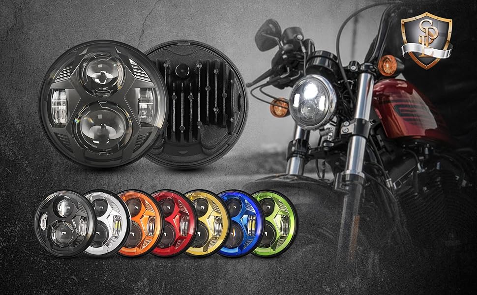 SPL 5-3/4 5.75 inch Projector LED Headlight with EMC - Compatible with  Motorcycle/Bike with 5.75 Inch Headlights