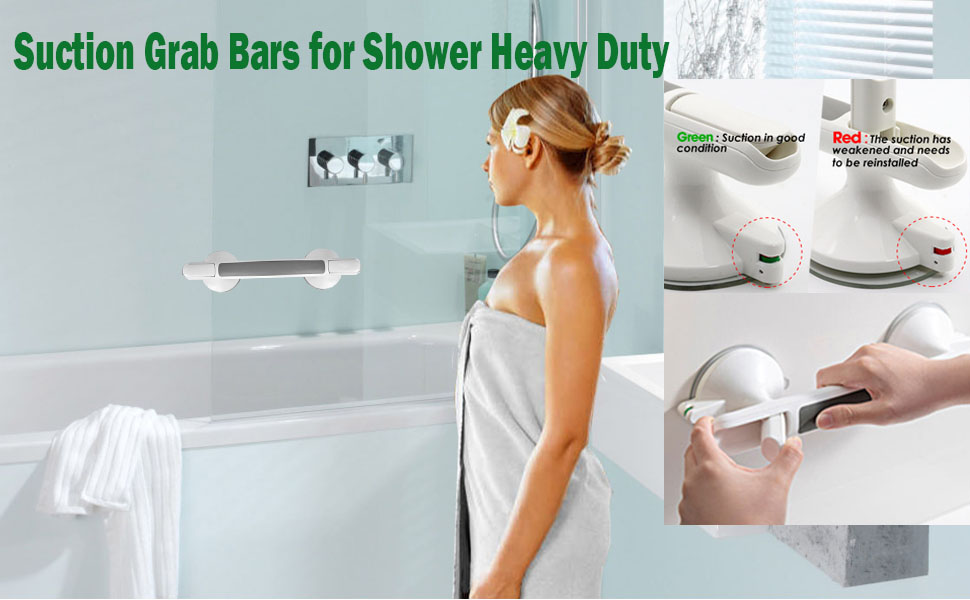 Shower Handles Suction Grab Bars for Shower 12 Inch, Grab