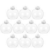 Ciieeo 10Pcs Christmas Booze Balls Clear Christmas Fillable Balls Plastic Bulb Juice Water Bottle...