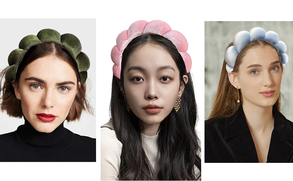 DJDZ Puffy Makeup Headband Spa Headband for Women, Sponge