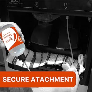 Clear Line - Frozen Refrigerator Water Line Tool - Patented Innovative New System - Large Hot Water Reservoir - 36 inch Firm Flex Tube - Made in The USA 10 Secure