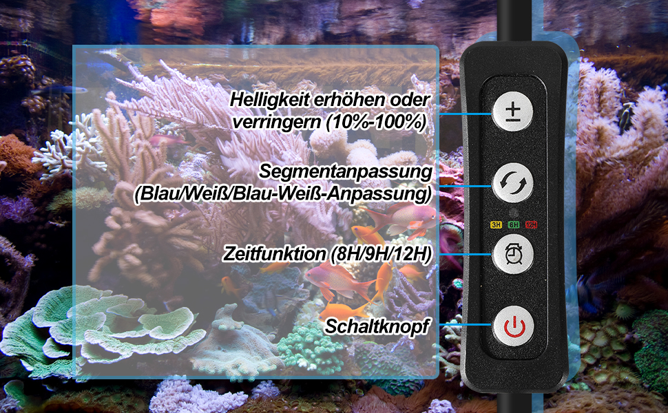 Yakimz LED Aquarium Verlichting, 16W Aquarium Verlichting Lamp Wit