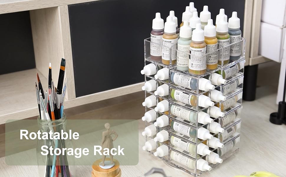 wave ウェーブ PAINT BOTTLE STAND Amazon.com: Evemodel 6-Tier Spinning Paint Organizer Rack