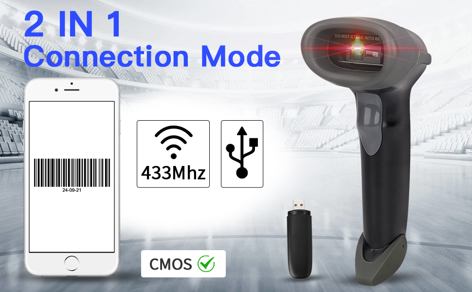 328 Feet Distance 1D CCD Wireless Bar Code Scanner for for