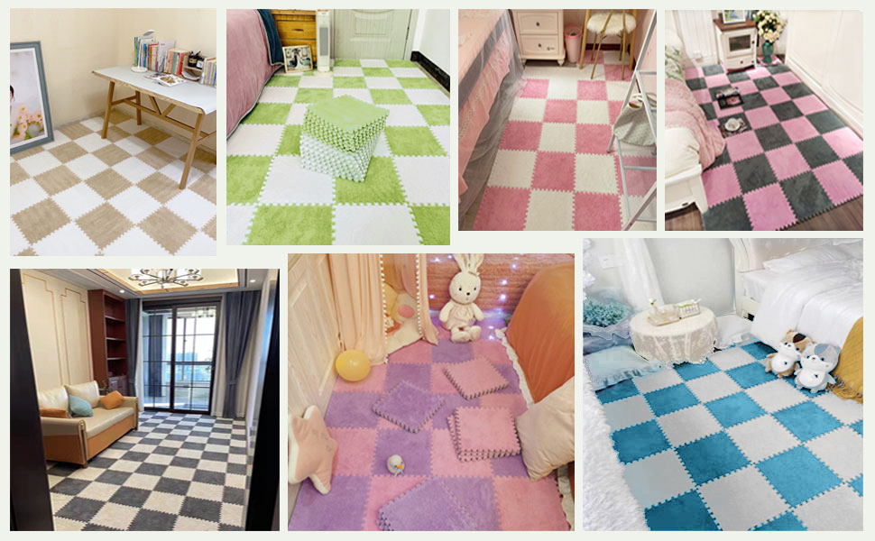 MTH / ふわっRUGMAT Amazon.com: 24 X 24 Inch Interlocking Carpet Tiles, Foam