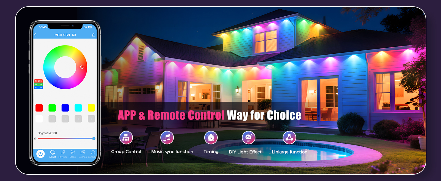 POOFZY Permanent Outdoor Lights for House