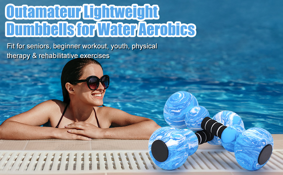 Outamateur Aquatic Exercise Dumbbells for Adults, Youth