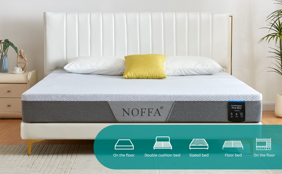 NOFFA Twin Size Mattress, 7 inch Memory Foam Mattress, Gel Memory Foam