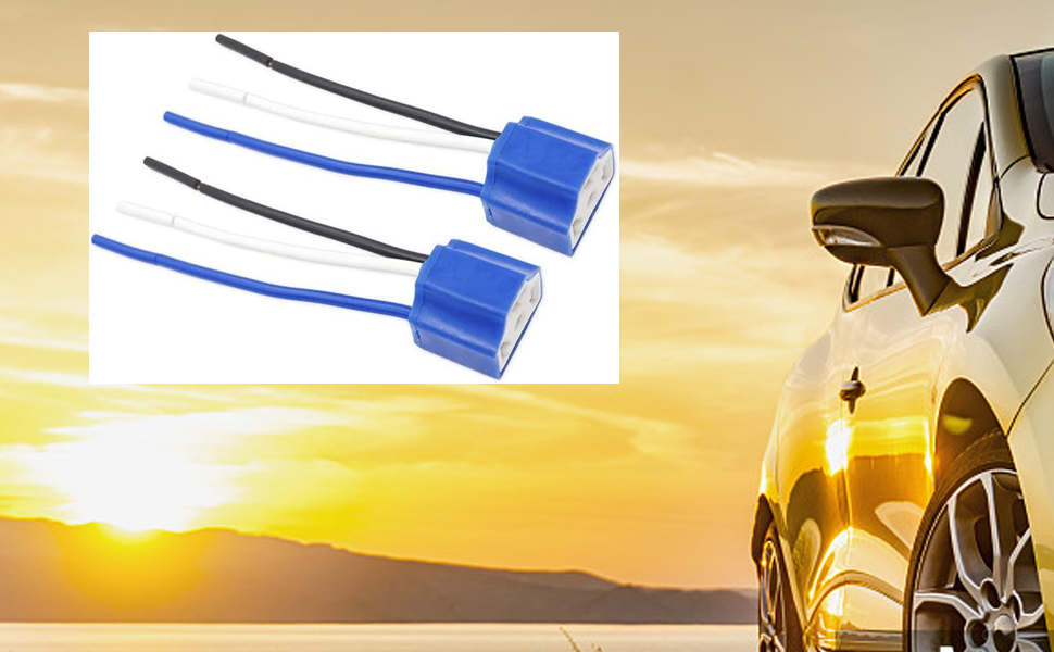 Ygmylandbb H4 HB2 9003 Wiring Harness Headlight Socket, LED Headlight Ceramic Socket