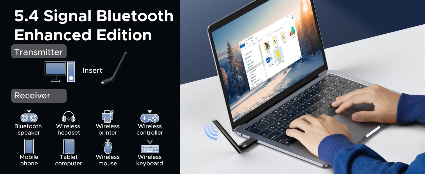 network adapter wi fi adapter for pc usb ac 600 wi-fi for laptop dual band ac600 bluetooth 5.4