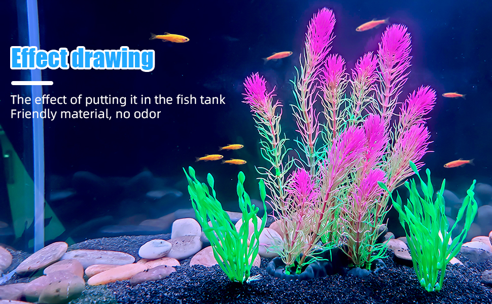 Bluecoco Tall Artificial Aquarium Plants Fish Tank Plants