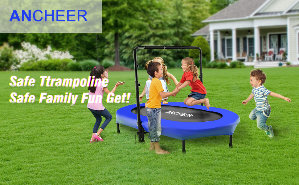 ANCHEER Foldable Trampoline, Mini Rebounder Trampoline with Adjustable