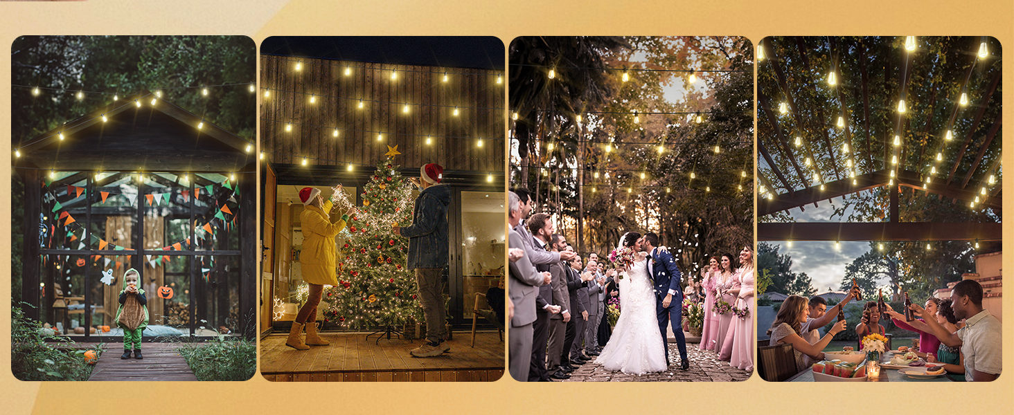 outdoor lights warm white for halloween christmas wedding party