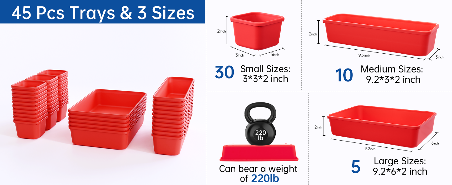 45 Pack Tool Box Organizer Tool Tray Dividers, Toolbox Drawer