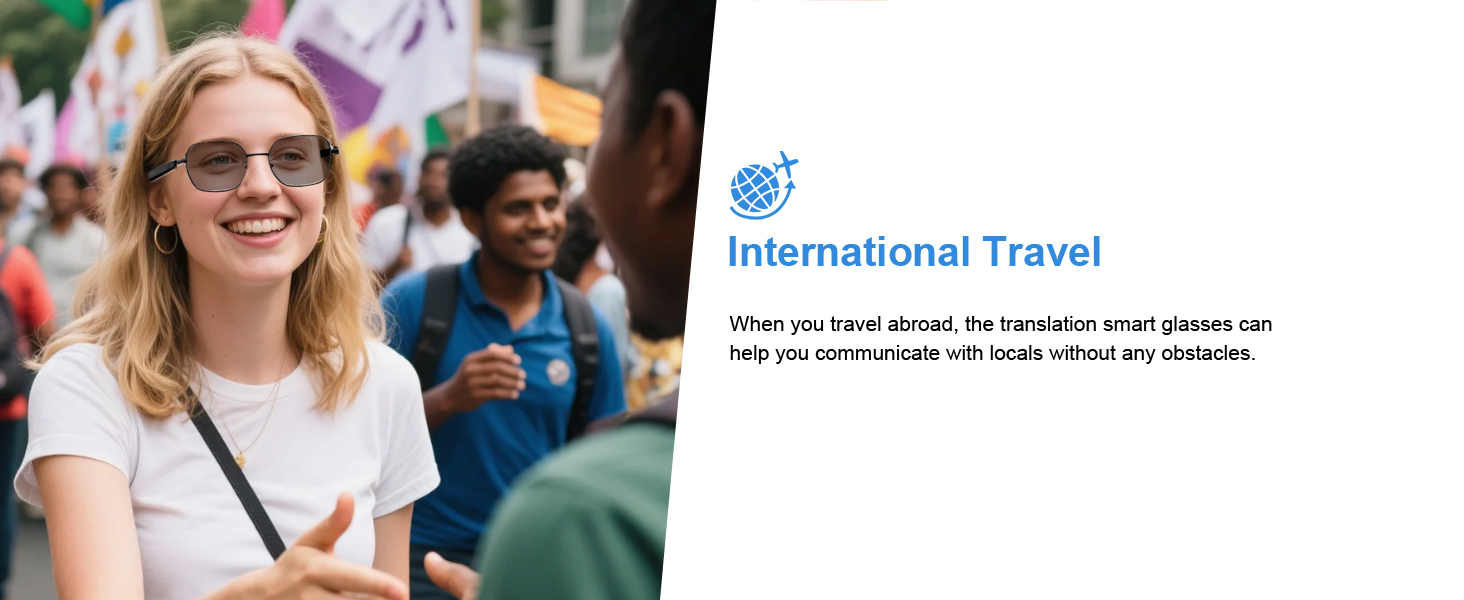 Lunettes de traduction intelligentes avec technologie Bluetooth et filtre lumière bleue