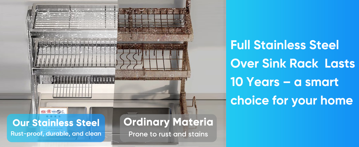 over the sink dish drying rack
