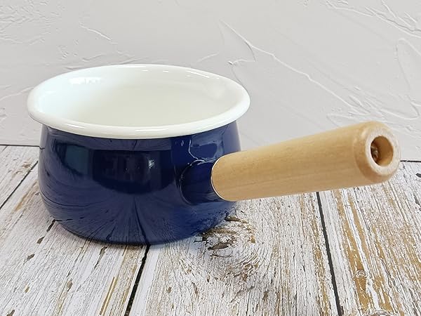 Amazon.com: YumCute Home Enamel Milk Pan with Dual Pour Spout