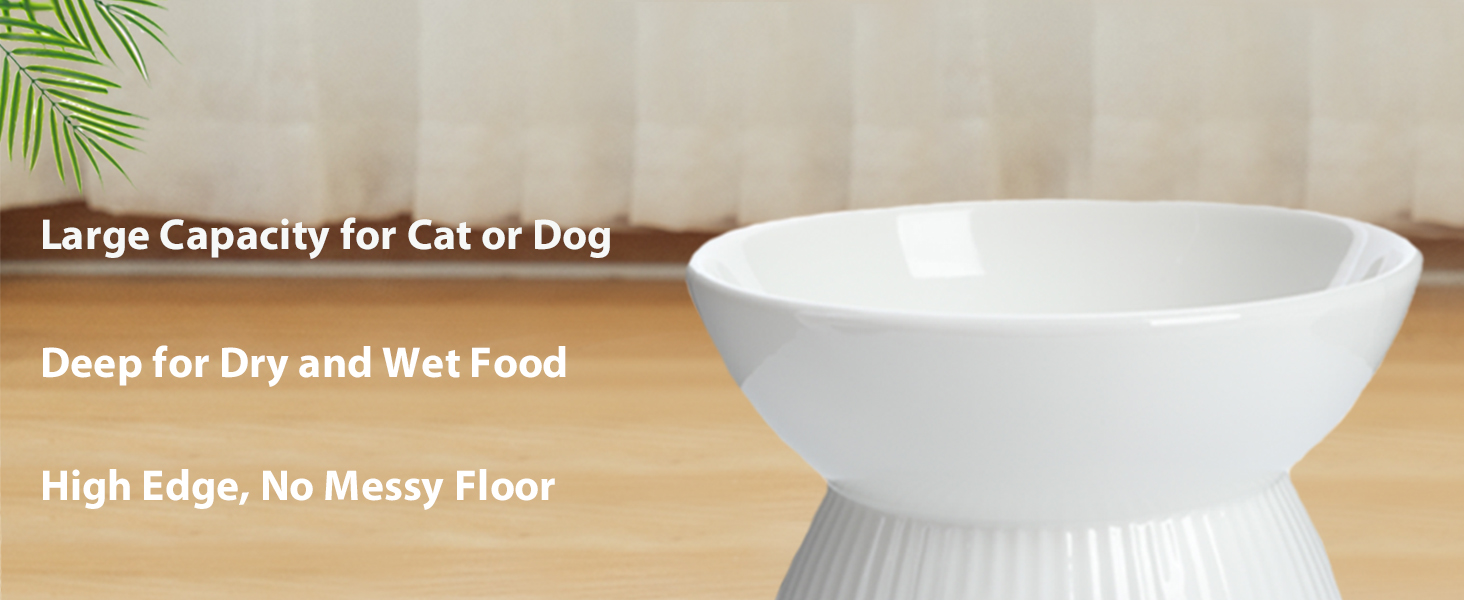 Kopmath Raised Cat Slow Feeder, Ceramic Slow Feeder Cat Bowl, Upgraded