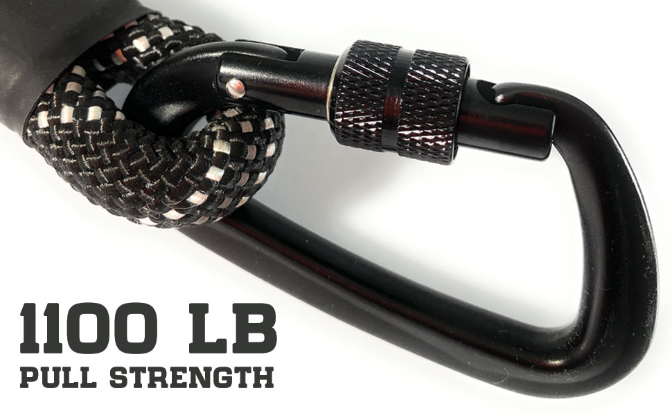 Enthusiast Gear 2 Handle Carabiner Rope Dog Leash with