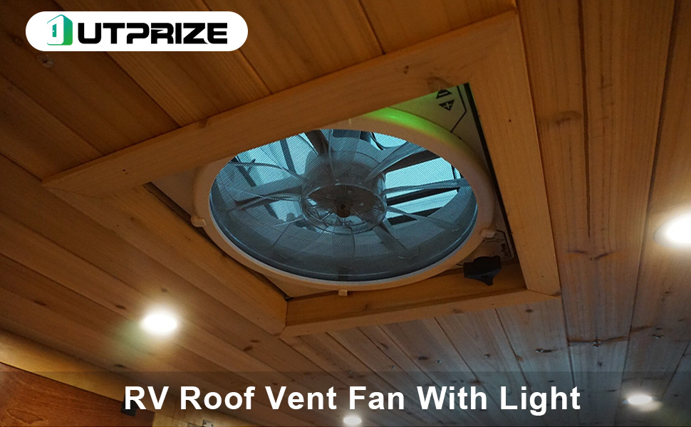 OUTPRIZE Upgraded Remote Control RV Roof Vent Fan with LED