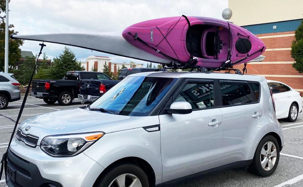 Folding Kayak Roof Rack for 2 Kayaks, Heavy Duty Double